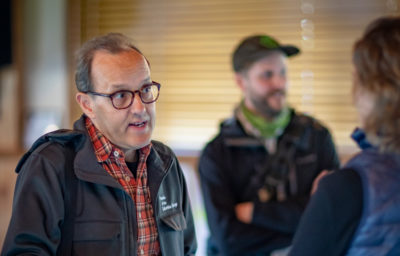 Men talking at a conference