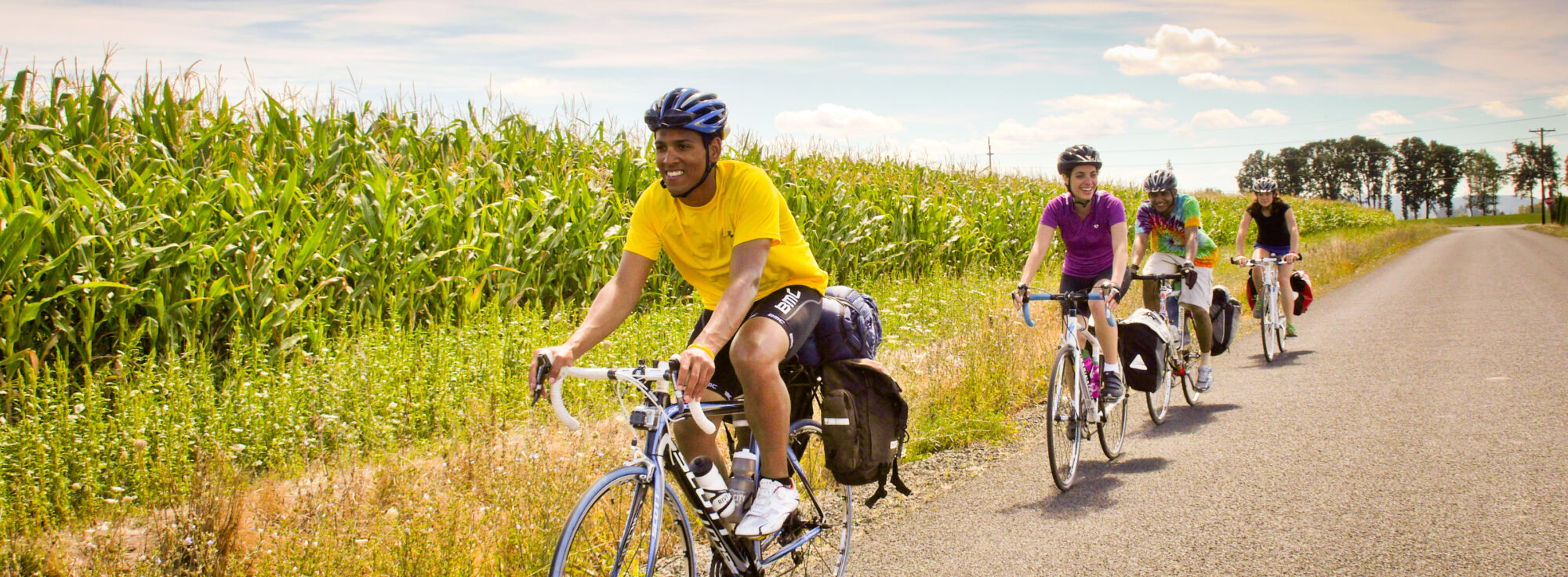 Group of road cyclists